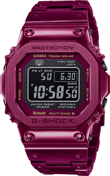 Casio G-Shock GMWB5000RD-4 Red Ion-Plated Full Metal 2Way Time Sync - Buy G- Shock watches at Safe Jewelers.