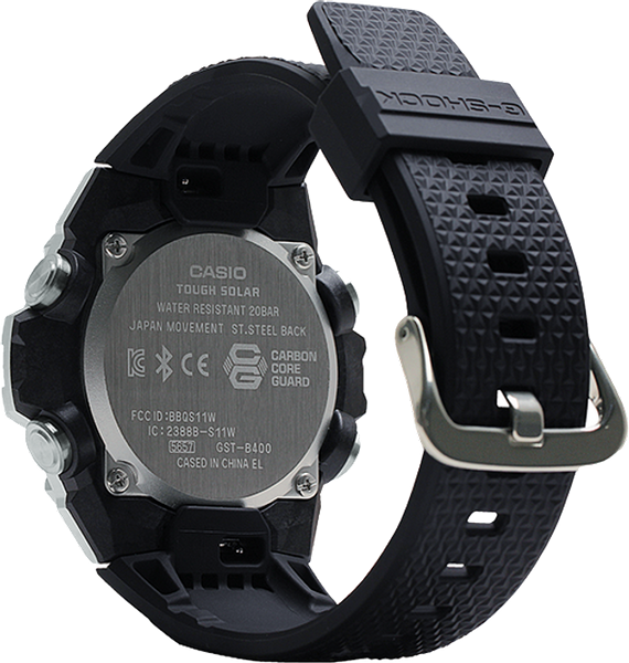 g-shock gstb400 1a g steel slim carbon core guard tough solar