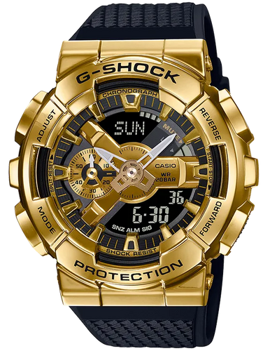 casio g-shock gm110g 1a9 stainless steel gold ana digital watch