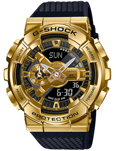 casio g-shock gm110g 1a9 stainless steel gold ana digital watch