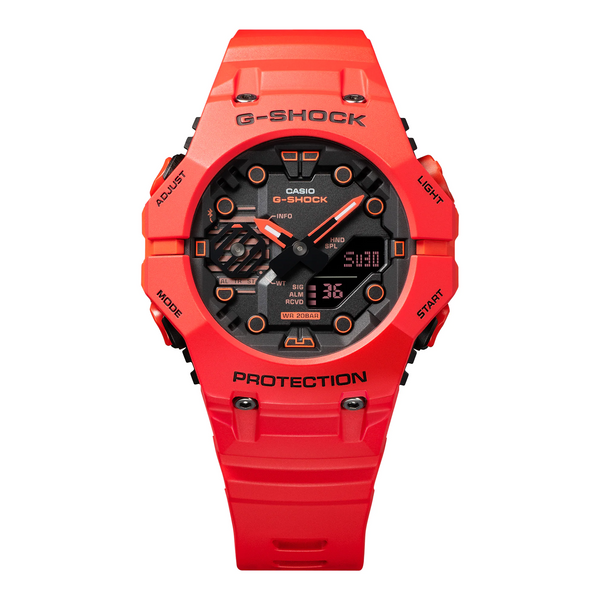 g-shock gab001 4a analog digital carbon core bluetooth red