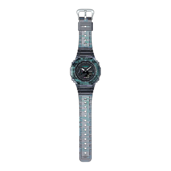 g-shock ga2100nn 1a casioak digital glitch blazing iridescent