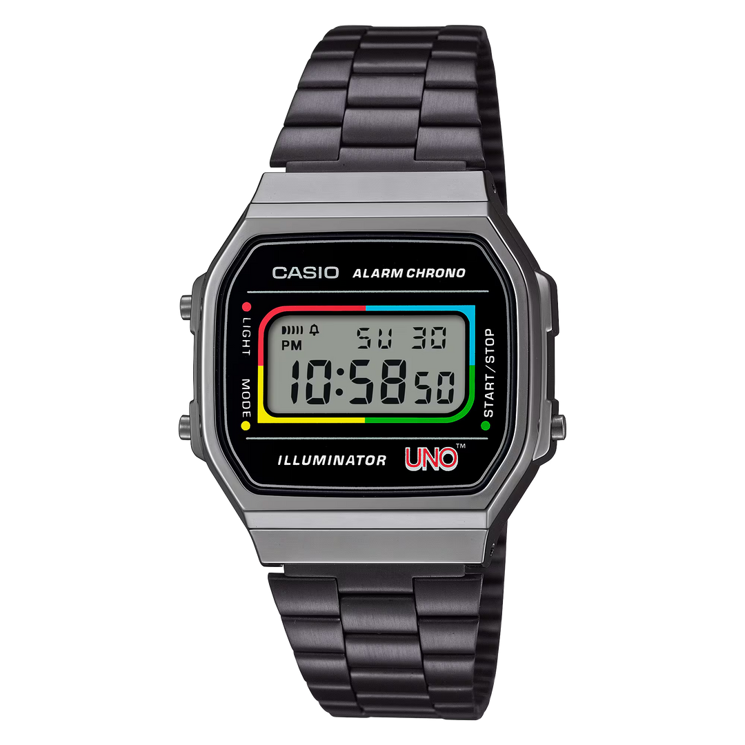 casio a168weuc 1a vintage uno collaboration model black