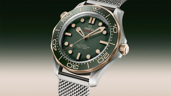 Omega Seamaster Diver 300M Green Dial Titanium Bronze Gold 210.90.42.20.10.001