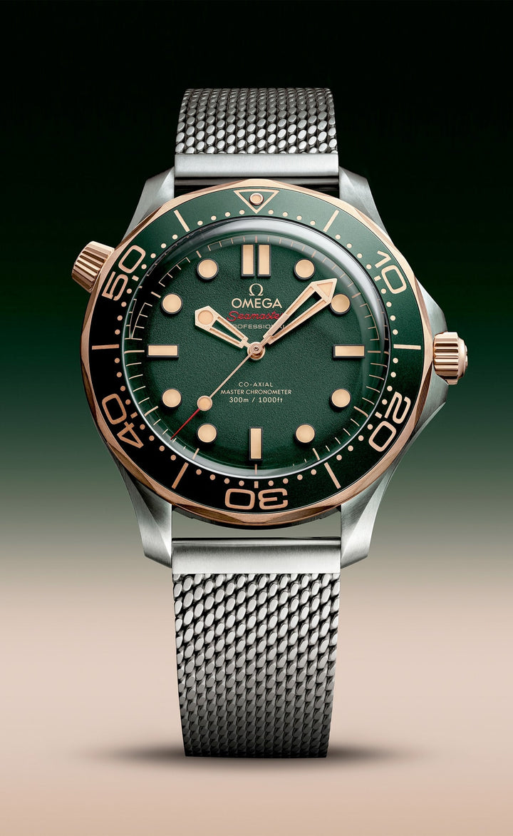 Omega Seamaster Diver 300M Green Dial Titanium Bronze Gold 210.90.42.20.10.001