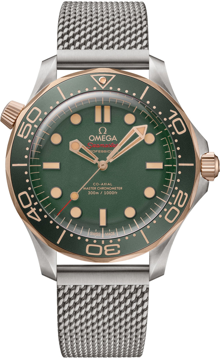 Omega Seamaster Diver 300M Green Dial Titanium Bronze Gold 210.90.42.20.10.001