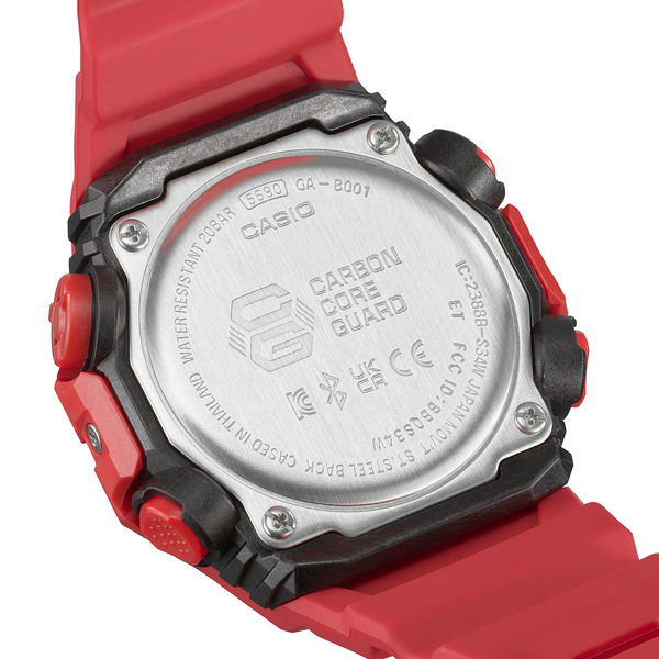 g-shock gab001 4a analog digital carbon core bluetooth red