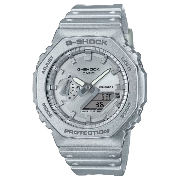 g-shock ga2100ff 8a retro futuristic metallic silver casioak