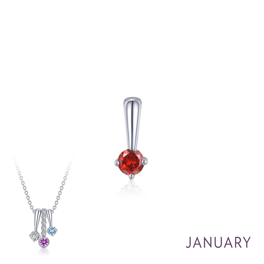 january birthstone love pendant