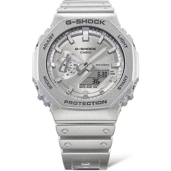 g-shock ga2100ff 8a retro futuristic metallic silver casioak