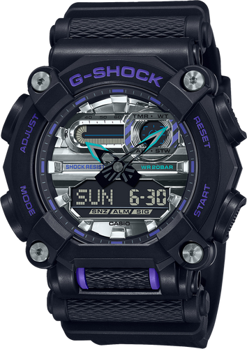 g-shock ga900as 1a garish color heavy duty silver purple