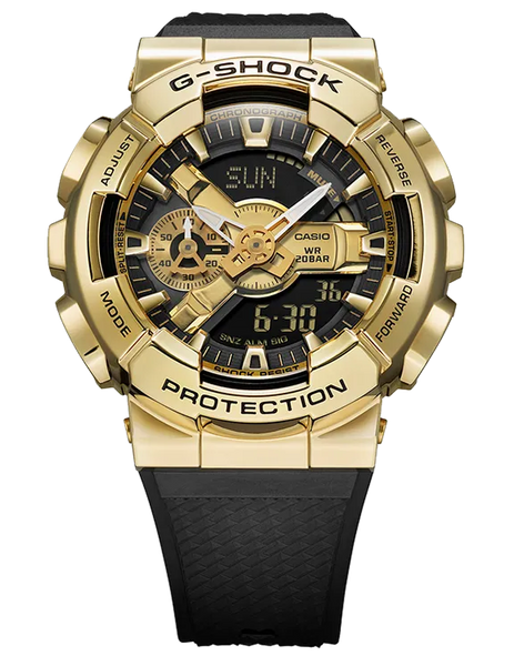 casio g-shock gm110g 1a9 stainless steel gold ana digital watch