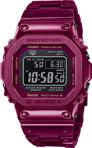 casio g-shock gmwb5000rd 4 red ion plated full metal 2way time sync