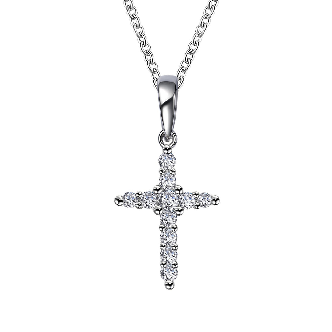 0 33 ctw cross pendant necklace